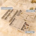 3 drawer velvet acrylic jewellery ring organizer - Image 2