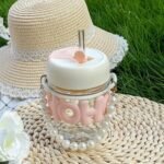 Aesthetic Pearl Glass Mug with Straw – 350ml Portable Sipper - Image 4