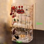 360° Rotating Acrylic Jewelry Organizer – 4-Tier Earring & Necklace Display Stand - Image 3