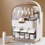 Large Dustproof Cosmetic Organizer with Transparent Dome & Drawers - Image 5