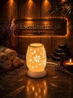Floral Cut-Out Ceramic Electric Aroma Diffuser & Wax Melter Lamp oil burner - Image 4