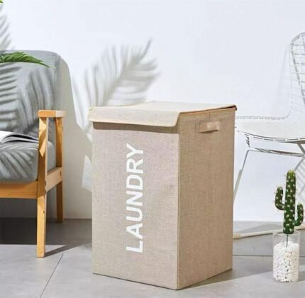 Premium Foldable Linen Laundry Hamper with Lid – Large Capacity Home Organizer