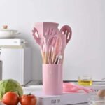 12-Piece Premium Silicone Kitchen Utensil Set with Wooden Handles - Image 10