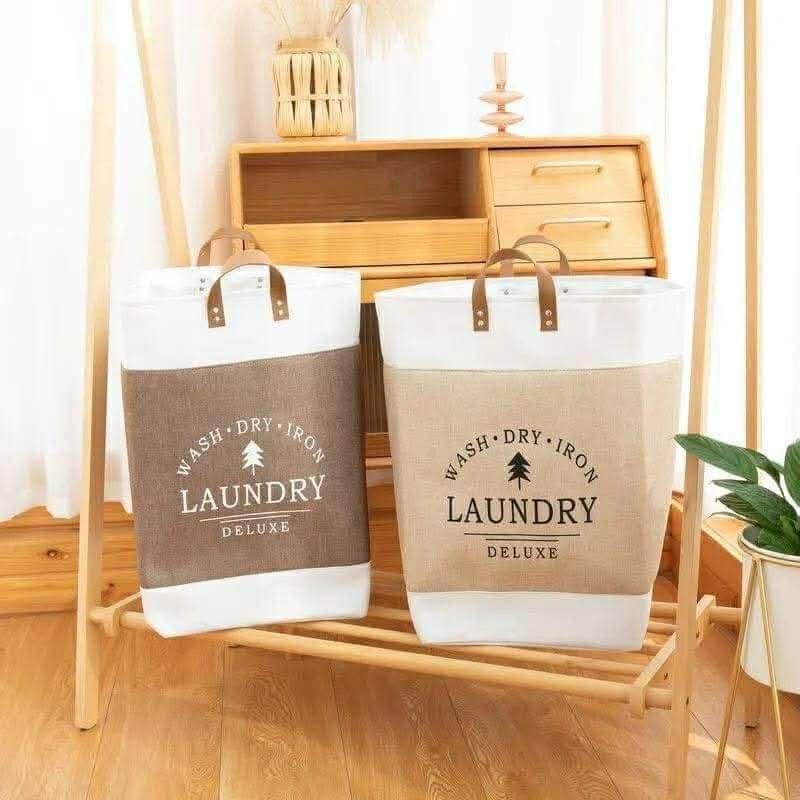 abdda676-a4a5-4d81-8cac-3acb4c131914 Deluxe Canvas Laundry Basket Set – Foldable Storage with Leather Handles - Image 1