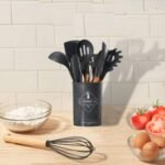 12-Piece Premium Silicone Kitchen Utensil Set with Wooden Handles - Image 8