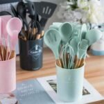 12-Piece Premium Silicone Kitchen Utensil Set with Wooden Handles - Image 6