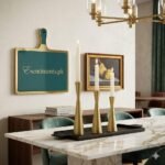 Modern Hourglass Golden Metal Taper Candle Holders - Set of 3 - Image 2