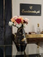 Luxury Black & Gold Marble Ceramic Vase – A Statement of Pure Elegance - Image 2