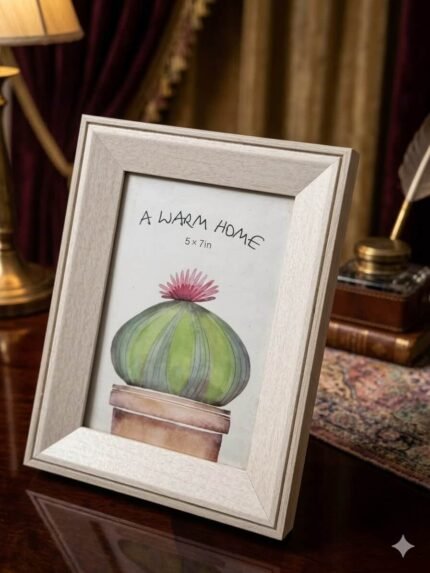 The "Warm Home" Signature Frame – Beveled Champagne Wood (5x7)