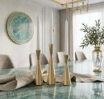 Modern Hourglass Golden Metal Taper Candle Holders - Set of 3