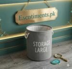 Large Foldable Grey Linen Laundry Basket – Aesthetic Home Storage Organizer - Image 2