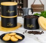 Premium 3-Piece Pastel Mint Kitchen Canister Set with Bamboo Lids – Tea, Coffee, & Sugar - Image 2