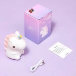 Cute Silicone Unicorn Night Light – Rechargeable LED Nursery Bedside Lamp - Image 5