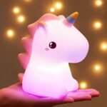 Cute Silicone Unicorn Night Light – Rechargeable LED Nursery Bedside Lamp