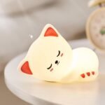 Cute Silicone Sleeping Cat Night Light – Rechargeable LED Nursery Bedside Lamp - Image 6