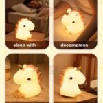 Cute Silicone Unicorn Night Light – Rechargeable LED Nursery Bedside Lamp - Image 2