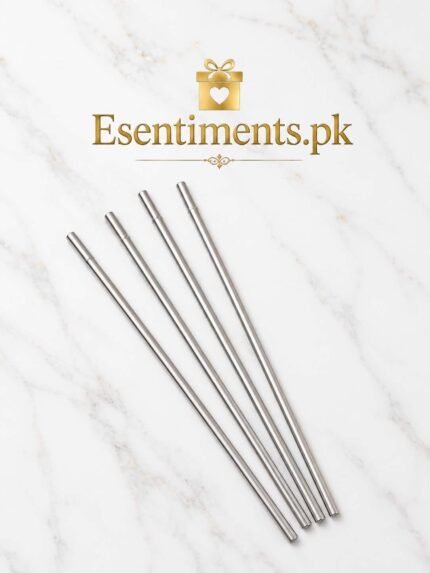 Premium Stainless Steel Straws Pack of 4 – Eco-Friendly & Reusable