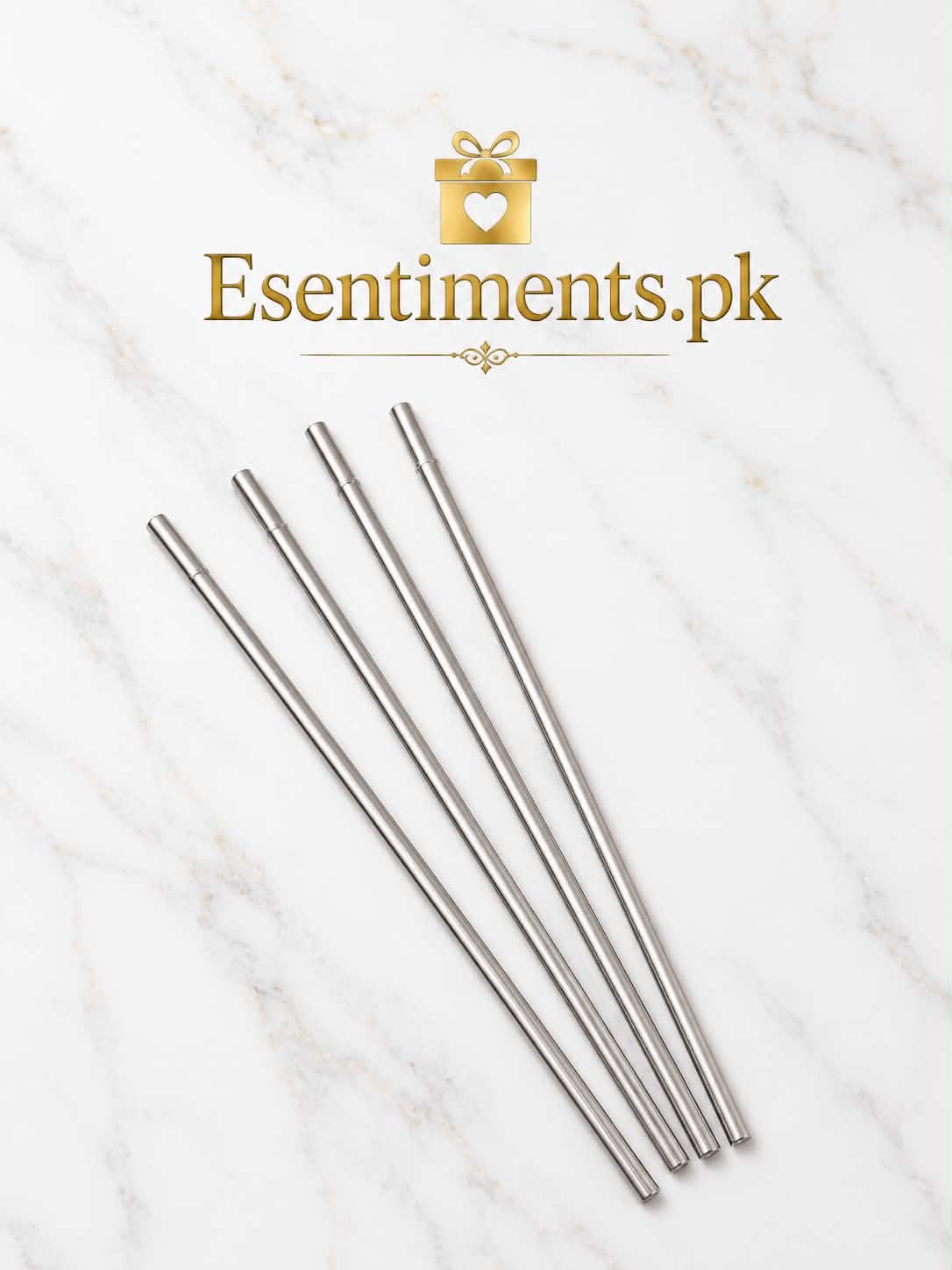6dddbc7d-afe0-4ba7-954e-b18ca58a01b6 Premium Stainless Steel Straws Pack of 4 – Eco-Friendly & Reusable - Image 1