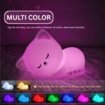 Cute Silicone Sleeping Cat Night Light – Rechargeable LED Nursery Bedside Lamp - Image 2