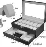 Premium 2-Tier Leather Watch Organizer & Jewelry Display Case - Image 6