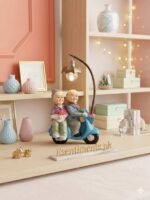 Sweet Old Couple on Blue Scooter Miniature Night Light