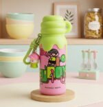 Keyboy Cartoon Water Bottle with Keychain – Durable Kids & School Flask - Image 2