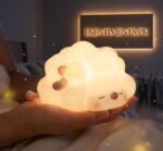 Cute Sheep Silicone Rechargeable LED Night Lamp – Soft Touch Sensor Bedside Light - Image 4