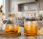 Luxury Borosilicate Glass Pitcher with Bamboo Lid - Image 2