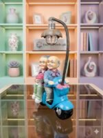 Sweet Old Couple on Blue Scooter Miniature Night Light - Image 4