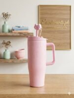 Sitarayuri Pearled Bow Insulated Tumbler with Handle & Straw – 40oz - Image 13