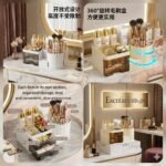 Luxury 360° Rotating Makeup Organizer with Drawers - Image 3