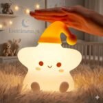 Cute Silicone Star Night Light with Sleep Cap – Rechargeable LED Nursery Lamp - Image 2