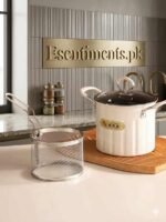 Premium 3L Deep Frying Pot with Stainless Steel Basket & Glass Lid – Multifunctional Non-Stick Cookware