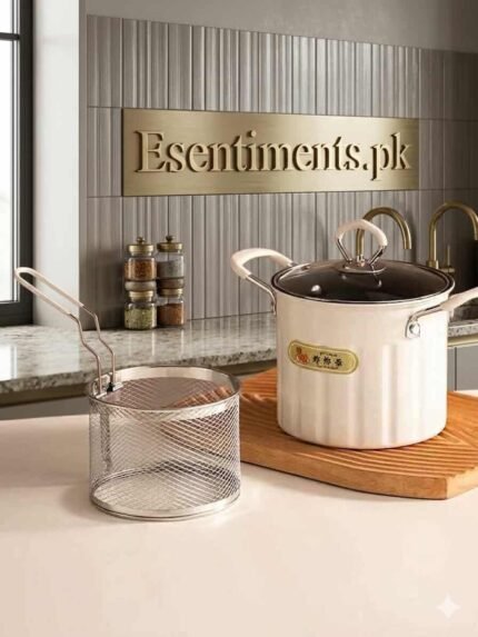 Premium 3L Deep Frying Pot with Stainless Steel Basket & Glass Lid – Multifunctional Non-Stick Cookware
