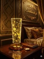 Premium Crystal Cylinder LED Table Lamp – Rechargeable & Dimmable - Image 2