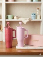 Sitarayuri Pearled Bow Insulated Tumbler with Handle & Straw – 40oz - Image 4