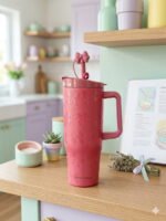 Sitarayuri Pearled Bow Insulated Tumbler with Handle & Straw – 40oz - Image 8