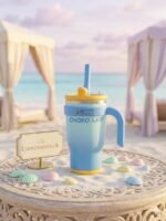 CHAKO LAB Insulated Stainless Steel Tumbler with Handle and Straw - Image 4
