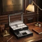 Premium 2-Tier Leather Watch Organizer & Jewelry Display Case