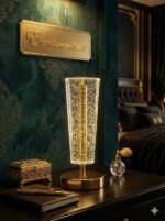 Premium Crystal Cylinder LED Table Lamp – Rechargeable & Dimmable