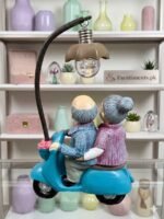 Sweet Old Couple on Blue Scooter Miniature Night Light - Image 5