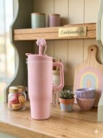 Sitarayuri Pearled Bow Insulated Tumbler with Handle & Straw – 40oz - Image 9