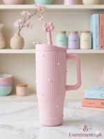 Sitarayuri Pearled Bow Insulated Tumbler with Handle & Straw – 40oz - Image 11