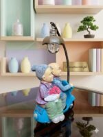 Sweet Old Couple on Blue Scooter Miniature Night Light - Image 6