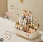 Luxury Rotating Makeup & Skincare Organizer with Dustproof Brush Dome - Image 3