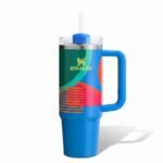 Stanley Quencher H2.0 Tumbler – Hyper Geo Retro Blue Edition (40oz / 30oz) - Image 3
