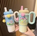 Premium Kids Kawaii Rainbow Sip Tumbler with Handle & Straw