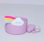 Rainbow Cloud Silicone Tumbler Boot & Straw Topper Set - Image 4