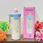 Kawaii Pastel Character Insulated Stainless Steel Tumbler with Straw & Carry Strap – 600ml - Image 5