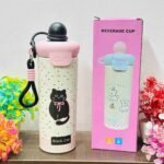 Kawaii Pastel Character Insulated Stainless Steel Tumbler with Straw & Carry Strap – 600ml - Image 6